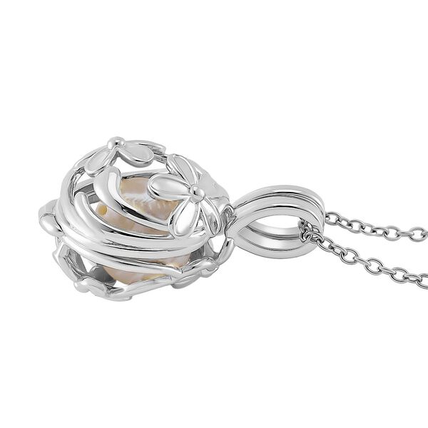 Weiße Edison Perle Schmuckset Messing und Edelstahl image number 3