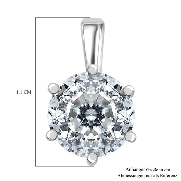 100 Facetten Moissanit Anh&auml;nger 925 Silber rhodiniert ca. 1.01 ct image number 6