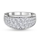 Moissanit Ring, 925 Silber platiniert (Größe 17.00) ca. 0.96 ct