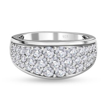 Moissanit Ring, 925 Silber platiniert (Gr&ouml;&szlig;e 17.00) ca. 0.96 ct