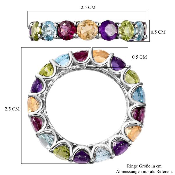 Mehrfarbiger Edelstein-Ring, 925 Silber platiniert (Gr&ouml;&szlig;e 21.00) ca. 5,29 ct image number 7
