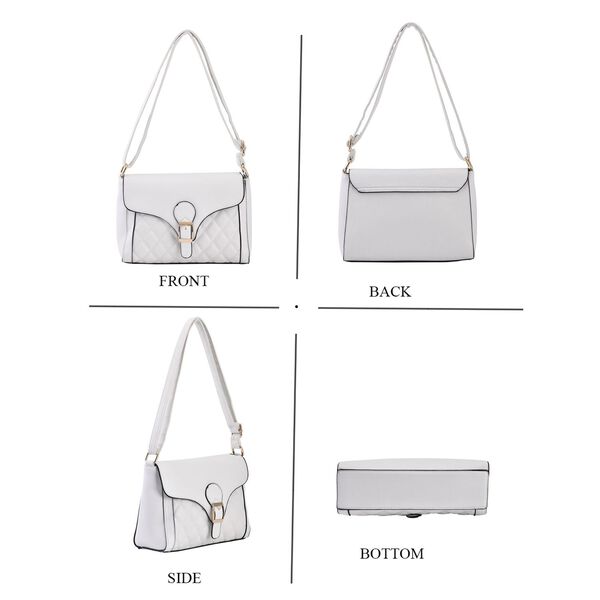 Umh&auml;ngetasche aus Kunstleder, Wei&szlig; image number 4