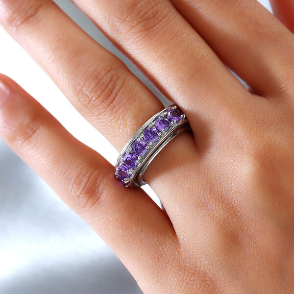 Amethyst kubischer Zirkonia-Spinning-Ring image number 3