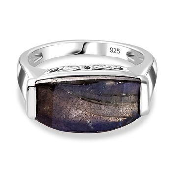 AAA Labradorit Ring 925 Silber rhodiniert (Gr&ouml;&szlig;e 17.00) ca. 9,50 ct