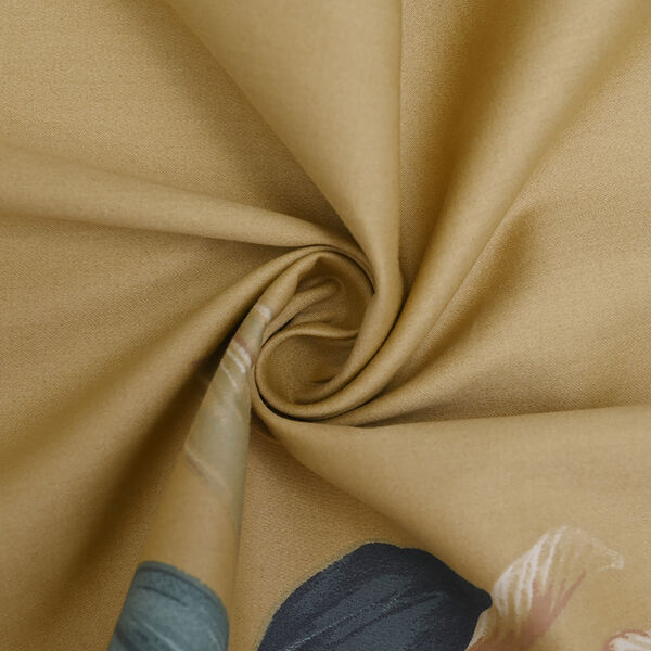 SERENITY NIGHT: 3er-Set - Seidensteppdecke und 2 Kissenbez&uuml;ge, Blumenmuster, Senf und Mauve&nbsp; image number 5