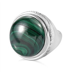 Malachit Ring, Edelstahl, (Größe 18.00) ca. 34.88 ct