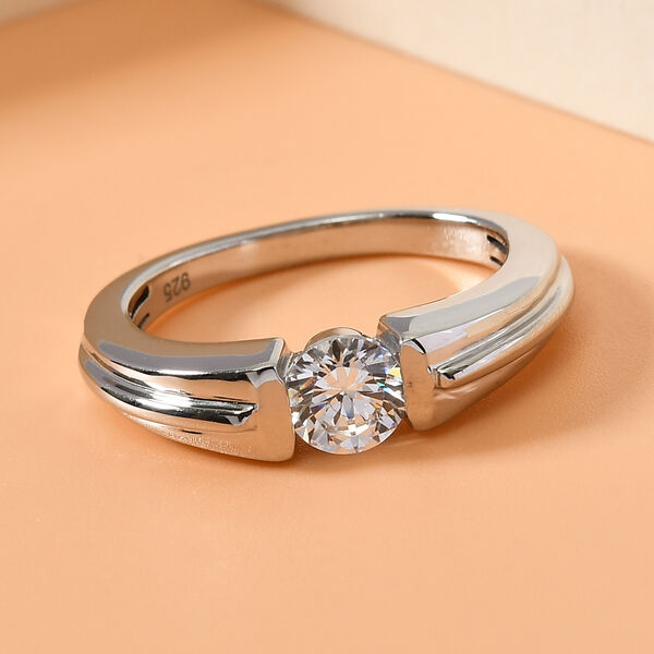 LUSTRO STELLA Hergestellt mit Feinster ZIRKONIA Ring 925 Silber platiniert image number 2