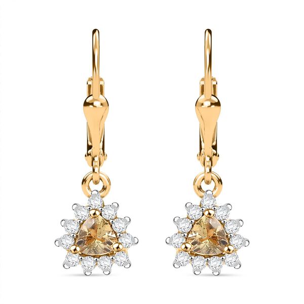 AA nat&uuml;rlicher goldener Tansanit und Zirkon Ohrringe, ca. 0.95 ct.
