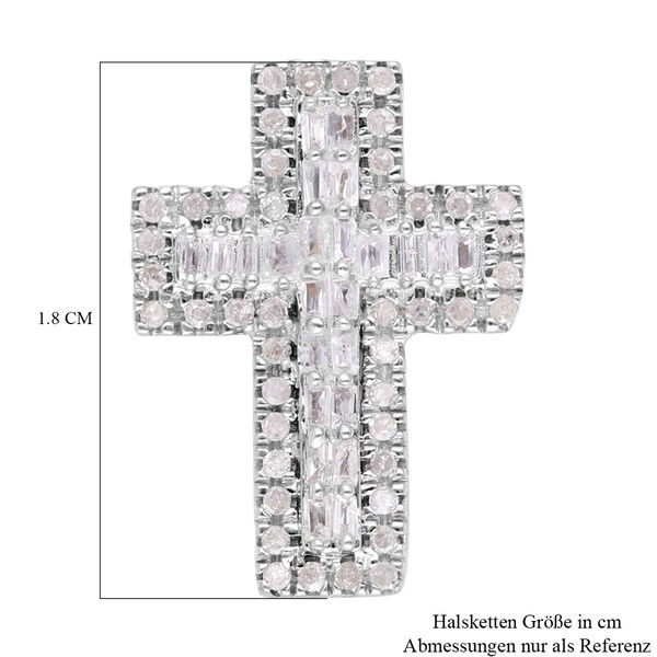 Weißer Diamant Anhänger, 925 Silber Gelbgold Vermeil, ca. 0.33 ct image number 5