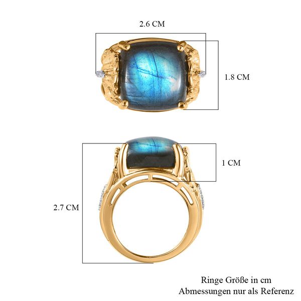 GP Italian Garden Kollektion- AAA Labradorit, Zirkon und Kanchanaburi blauer Saphir-Ring - 14,77 ct. image number 8