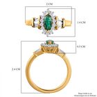 AAA Smaragd, Weißer Zirkon Ring, 925 Silber Gelbgold Vermeil (Größe 18.00) ca. 1.28 ct image number 6