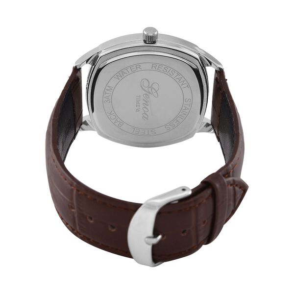 GENOA Limitierte Auflage Miyota Japanese Movement Uhr mit Echtlederarmband - Braun image number 7