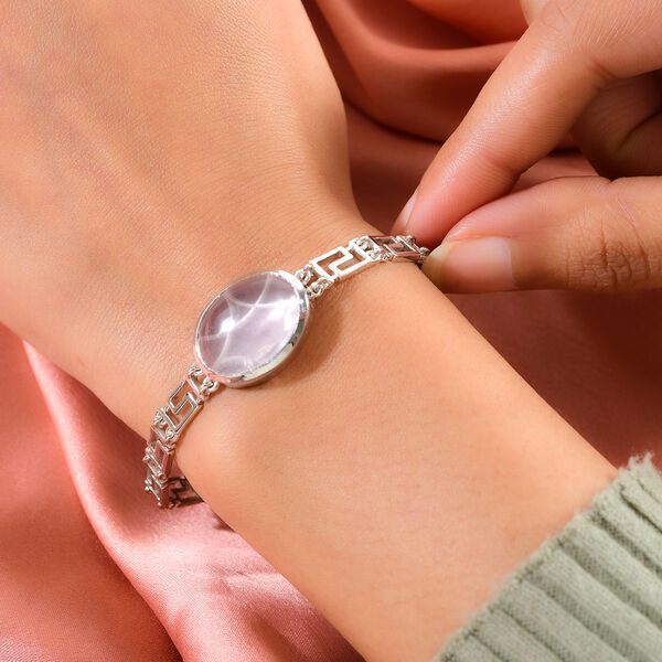 Rosa Quarz Armband ca. 19 cm Messing platiniert ca. 19,79 ct image number 3