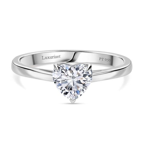 LUXURIANT SGL zertifizierter VS-EF Labor Herz Diamant Ring in 950 Platin - 1 ct. image number 0