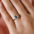 London Blau Topas und Zirkon Ring, ca. 1,24 ct image number 2