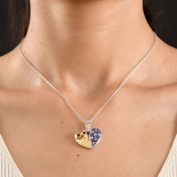 D'Joy Tansanit zweifarbiger Anh&auml;nger mit 50cm Kette - 1,88 ct.