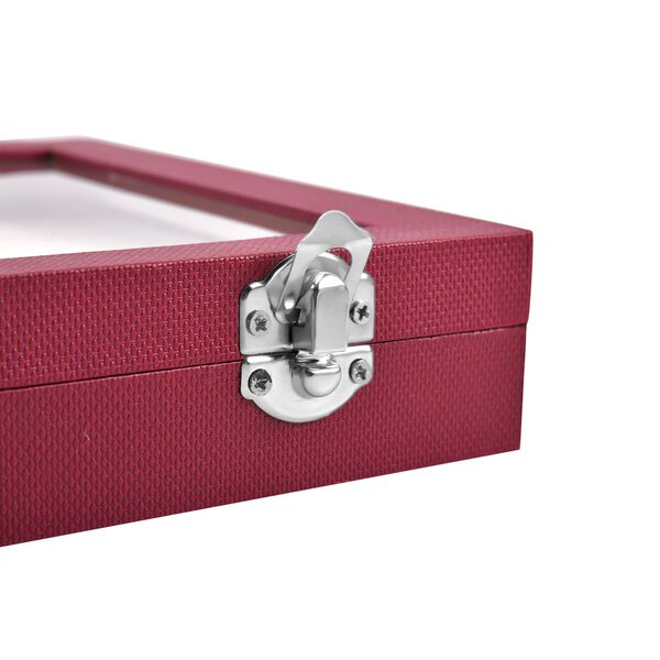 Moderne Ringschatulle mit Acryl-Fenster, 29x18.5x4cm, Weinrot image number 7