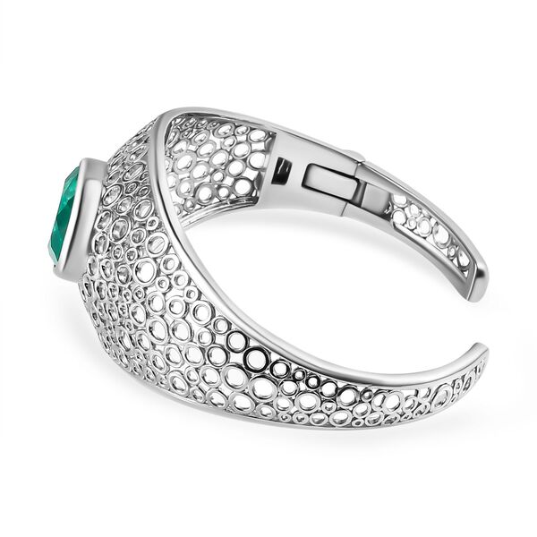 Smaragd-Quarz -Triplett Armreif, ca. 19 cm, 925 Silber platiniert, ca. 21.52 ct image number 4