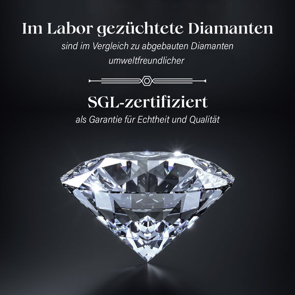 LUXURIANT SGL zertifizierte VS-EF Labor Diamant Ohrstecker in 585 Wei&szlig;gold - 2 ct. image number 12