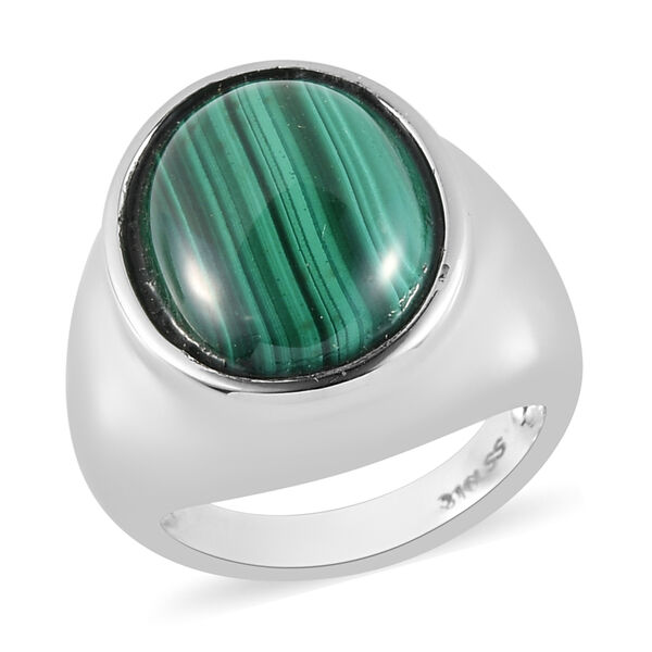 Malachit Ring in Edelstahl  ca. 12,46 ct image number 4