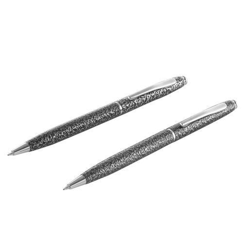 2er Set -  Kugelschreiber mit Kristall, metallic-grau image number 0