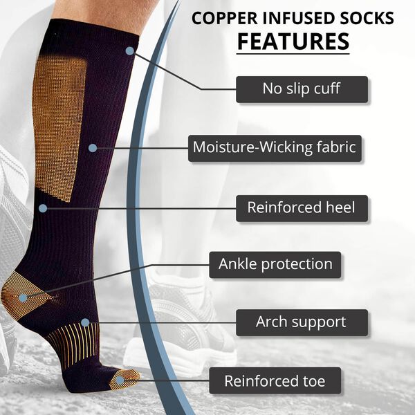 Kupferfaser-Sockenset: 4 Paare (2x Gr&ouml;&szlig;e S und 2x Gr&ouml;&szlig;e M) image number 1
