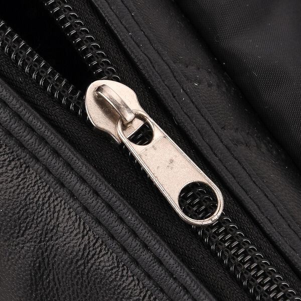 Handtasche aus weichem Schafsleder, Patchwork-Design, 29&times;15&times;21cm, Schwarz image number 6