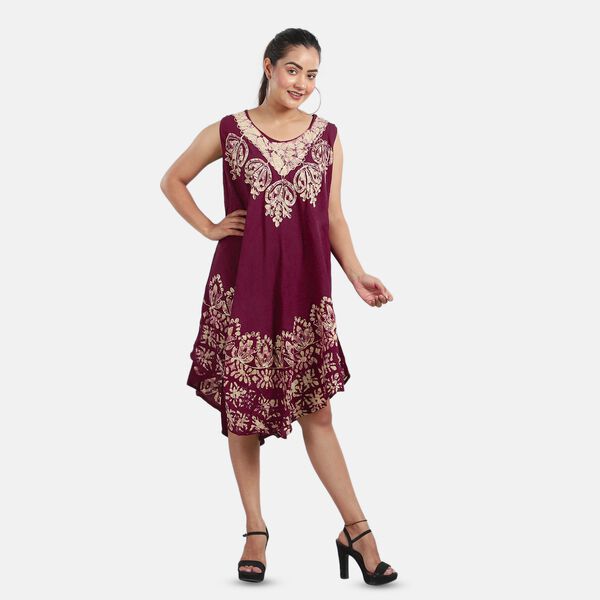 Luftiges Sommerkleid, 100% Viskose, Einheitsgröße Weinrot image number 0