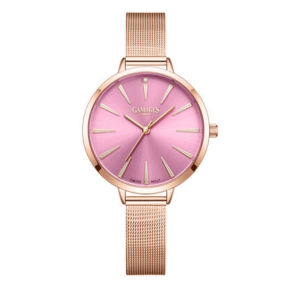 Gamages Of London Spectacle Schweizer Uhrwerk Diamant Set Damenuhr -  rosa