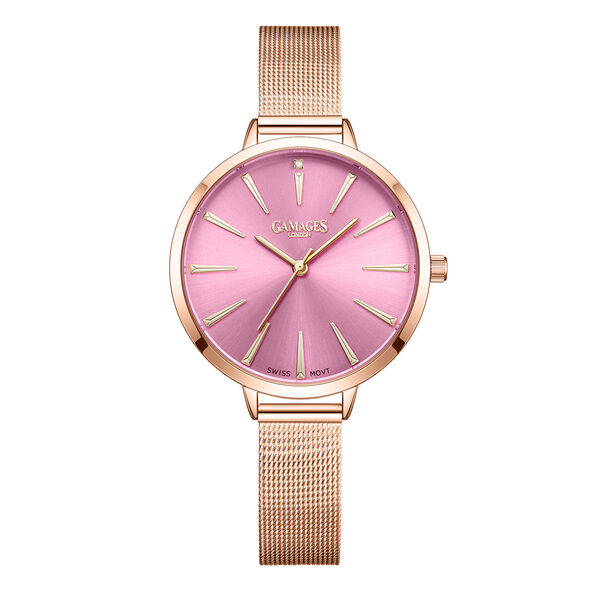 Gamages Of London Spectacle Schweizer Uhrwerk Diamant Set Damenuhr -  rosa