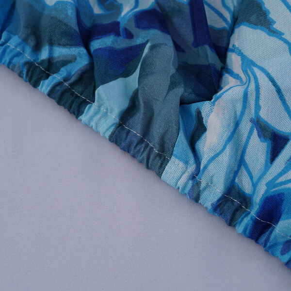 Spannbetttuch aus 100% Mikrofaser, Blattmuster mit Blaut&ouml;nen image number 1