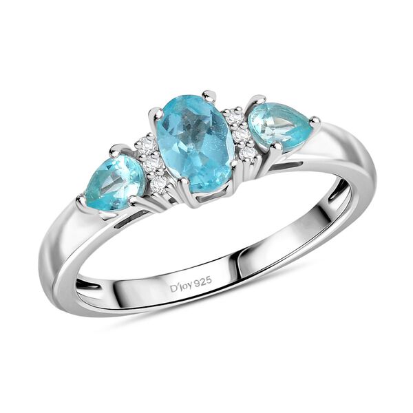 Djoy AA Betroka Blauer Apatit Ring 925 Silber rhodiniert (Gr&ouml;&szlig;e 18.00) ca. 0.92 ct image number 4