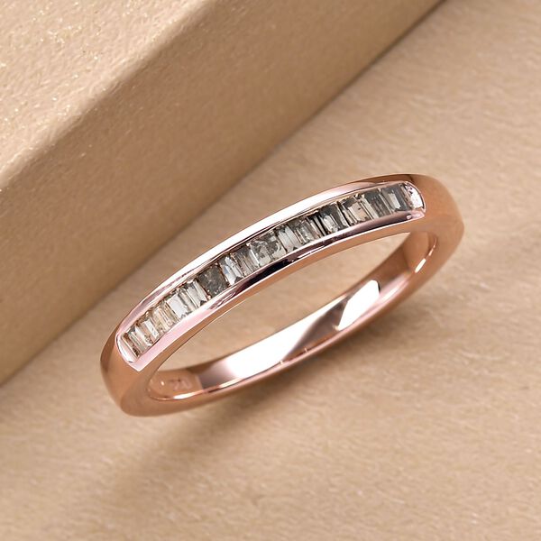 Nat&uuml;rlicher Champagner Diamant-Ring, 925 Silber ros&eacute;vergoldet  ca. 0,25 ct image number 2