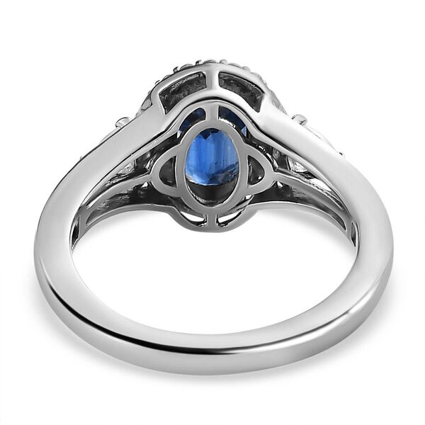 Kaschmir Kyanit, wei&szlig;er Zirkon Ring, 925 Silber platiniert (Gr&ouml;&szlig;e 20.00) ca. 1.61 ct image number 6