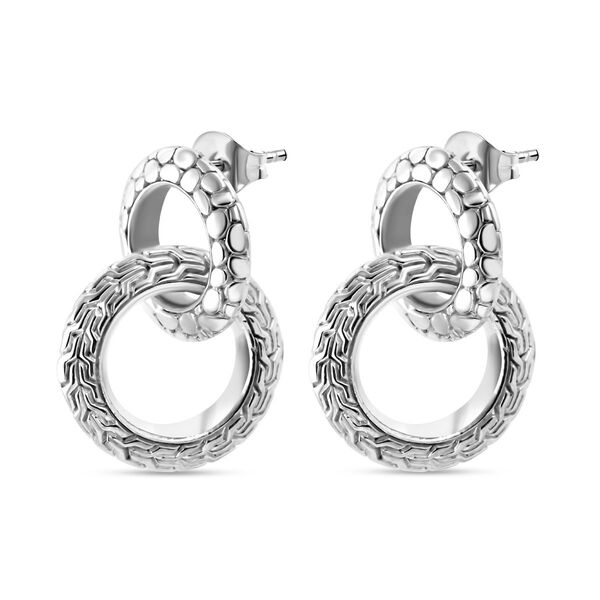 Royal Bali Kollektion- Drachenhaut und Tulang Naga strukturierte Ohrringe image number 3