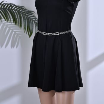 Kristall G&uuml;rtel ,100% Glaskristall und Metall, L130cm, 60g, schwarz