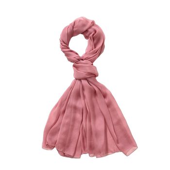LA MAREY &ndash; Chiffon Schal aus Maulbeerseide, hellrosa