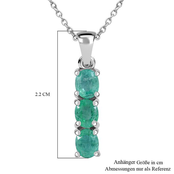 AAA Kagem sambischer Smaragd-Anh&auml;nger mit 50cm Kette - 0,94 ct. image number 6