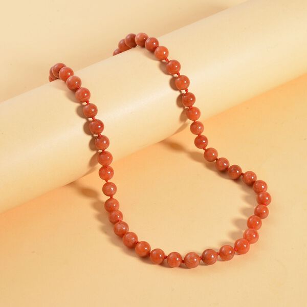 Rote Jade Halskette ca. 45 cm 925 Silber rhodiniert ca. 228.95 ct image number 2