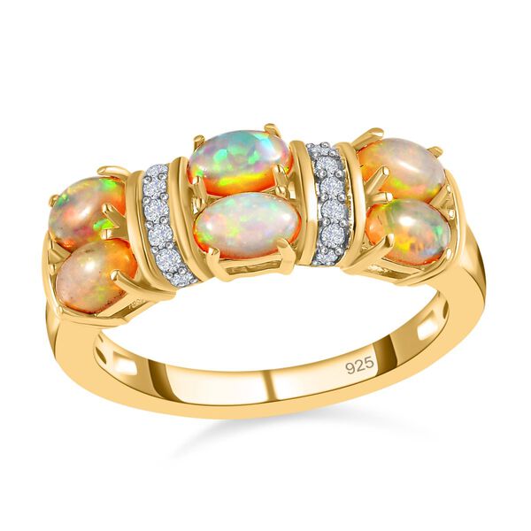 Natürlicher, äthiopischer Welo Opal und Zirkon-Ring - 1,19 ct. image number 4