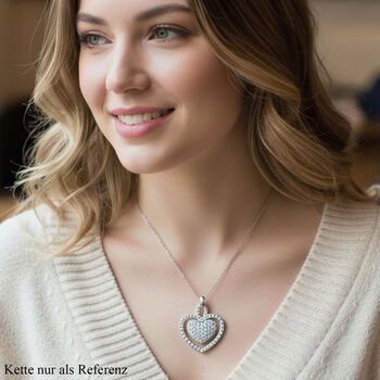 LUSTRO STELLA wei&szlig;er Zirkonia Anh&auml;nger im Herz-Design