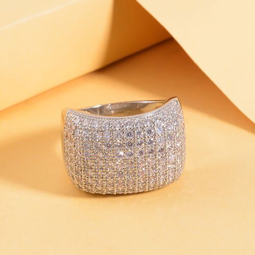 Weißer Zirkonia Ring, (Größe 16.00), ca. 3.00 ct, silberfarben 3.00 ct image number 1