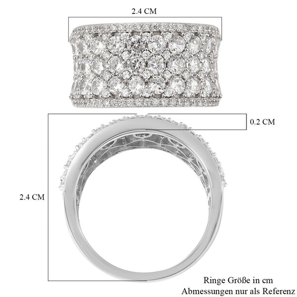 LUSTRO STELLA Premium AAA kubisch Zirkonia Cluster Ring 925 Silber Platin-Überzug image number 4