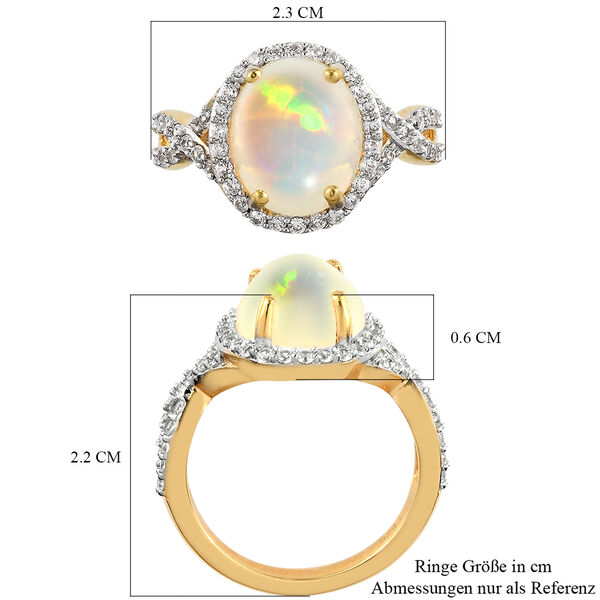 Nat&uuml;rlicher, &auml;thiopischer Opal und Nat&uuml;rlicher, &auml;thiopischer Opal und Zirkon-Ring - 2,96 ct. image number 7