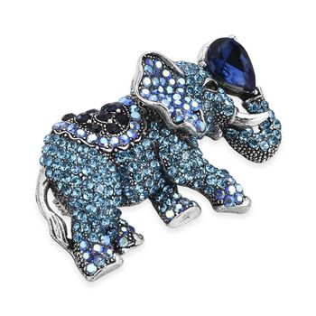 Blau Kristall Brosche