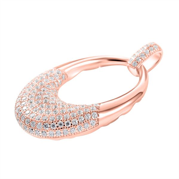 Weißer Zirkonia Anhänger 925 Silber Roségold Vermeil image number 2