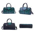 Handtasche aus 100% echtem Leder, Schlangenmuster, Smaragdgrün image number 3