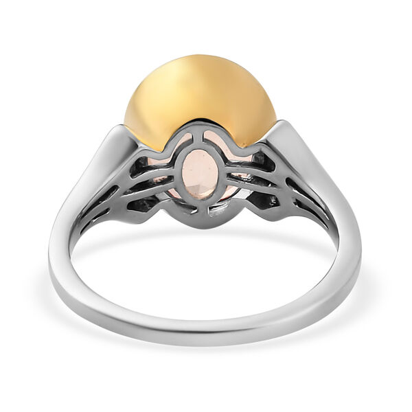 Morganit Triplett Quarz und Zirkon Ring 925 Silber Bicolor image number 6