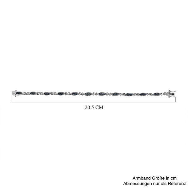 Blaues Diamant Armband, ca. 19 cm, 925 Silber platiniert ca. 0.33 ct image number 4
