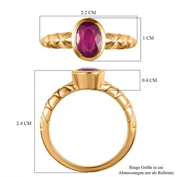 Afrikanischer Rubin Ring, 925 Silber vergoldet, ca. 1,85 ct image number 6